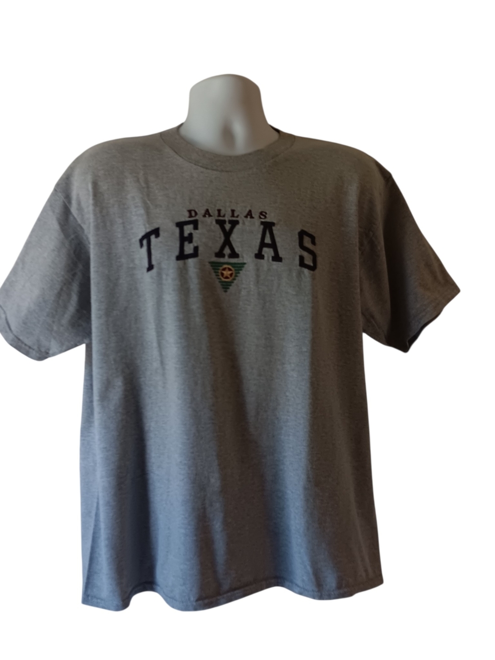 Dallas Texas mens gray embroidered stitched graphic short sleeve t-shirt size XL